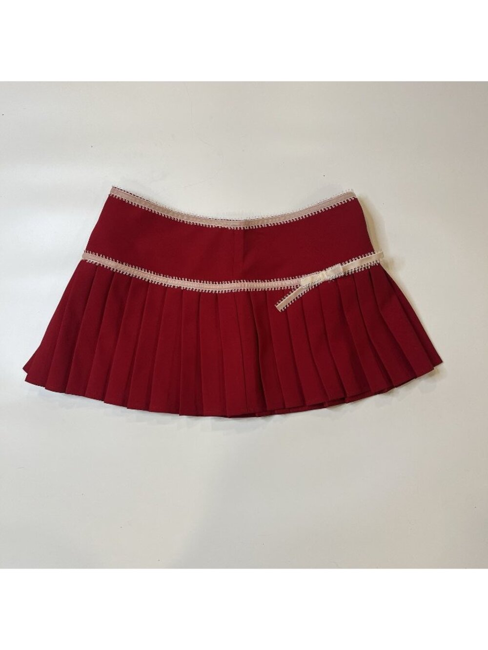 Forever 21 Red Pleated Midi Skirt Coquette Balletcore Preppy Y2K Sz S NWT